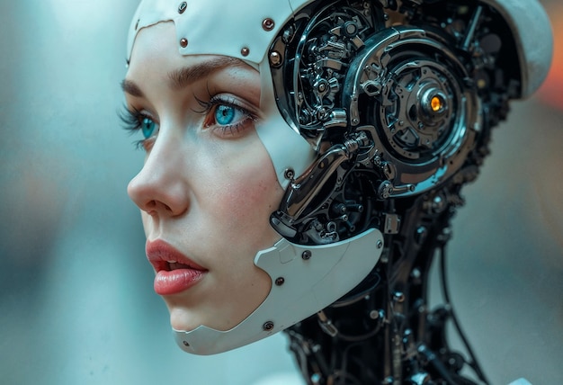 Free photo portrait of robot scifi