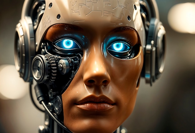 Free Photo portrait of robot scifi