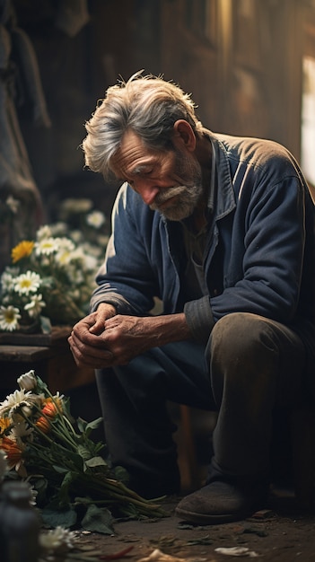 Portrait of sad man