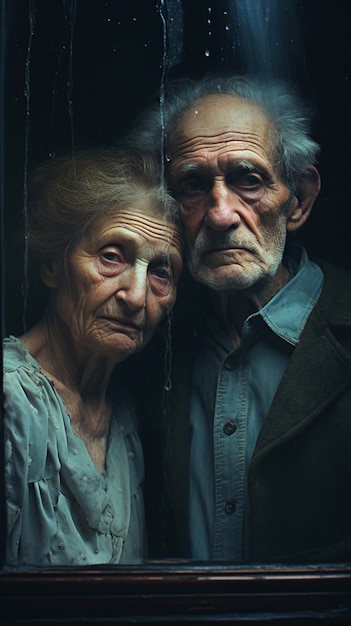 Free photo portrait of sad old couple