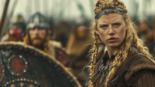 Free Photo portrait of scandinavian female viking person