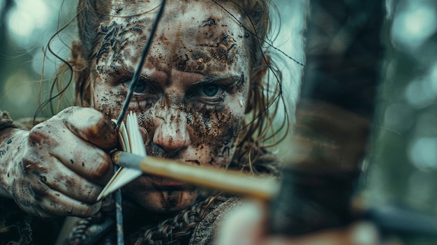 Free photo portrait of scandinavian female viking person