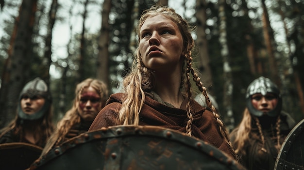 Free photo portrait of scandinavian female viking person