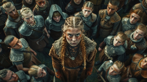 Free Photo portrait of scandinavian female viking person