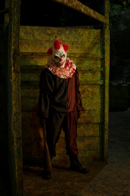 Free photo portrait of scary clown with daunting vibe