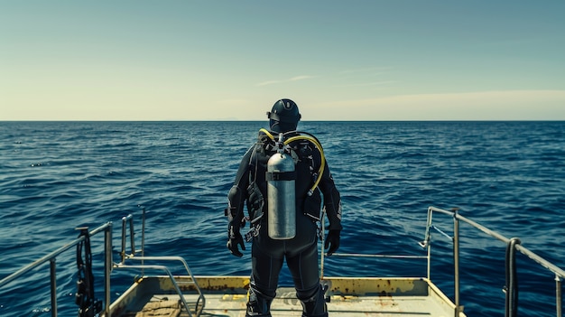 Free Photo portrait of scuba diver in the sea water with marine life