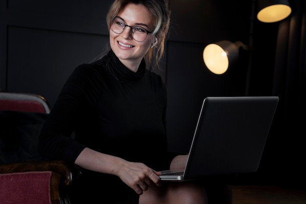 Portrait of smart businesswoman looking away