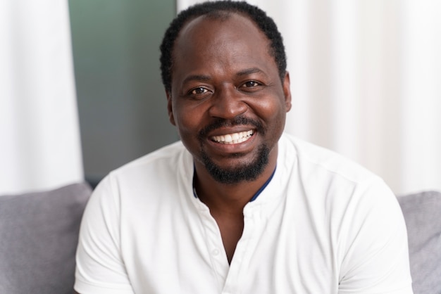 Portrait of smiley black man