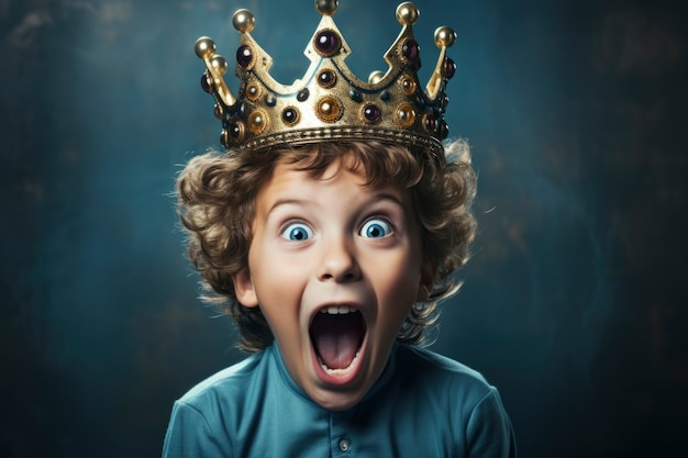 Portrait of smiley boy with crown