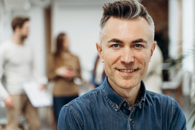 Portrait of smiley businessman close-up