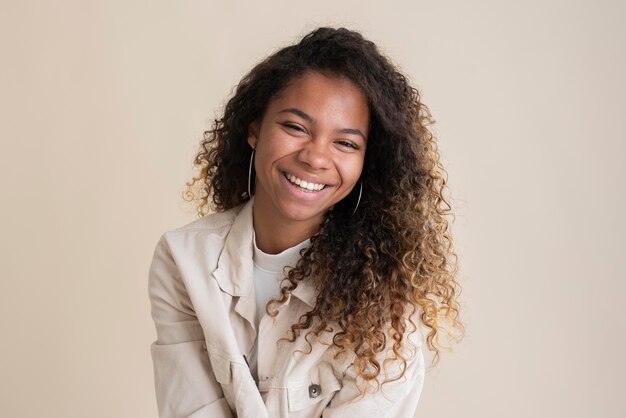 Portrait of smiley teenage girl