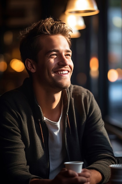 Portrait of smiling man at the bar