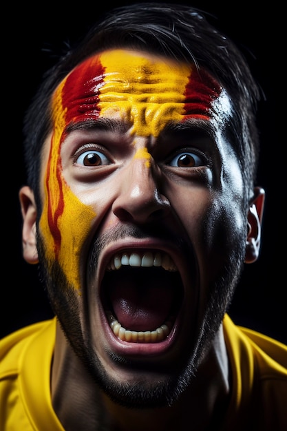 Portrait of soccer game fan enjoying match