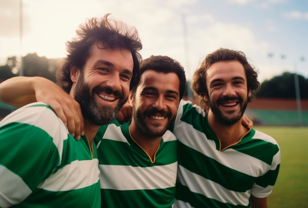 Free photo portrait of soccer team