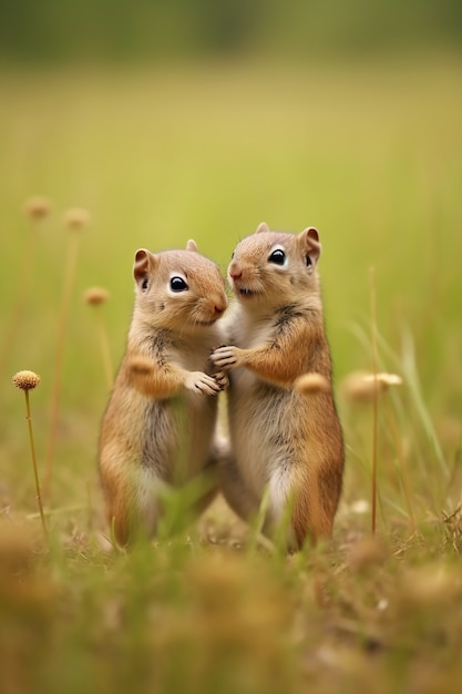 Free Photo portrait of squirrels