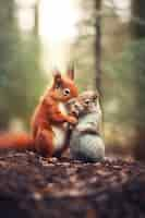 Free photo portrait of squirrels