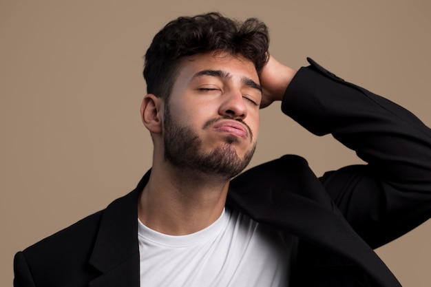 Portrait of stressed man