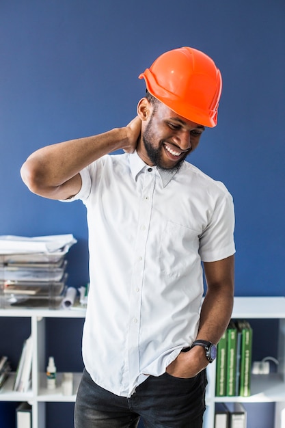 Portrait of successful african american male architect