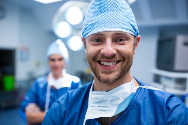 Portrait of surgeons standing in operation room