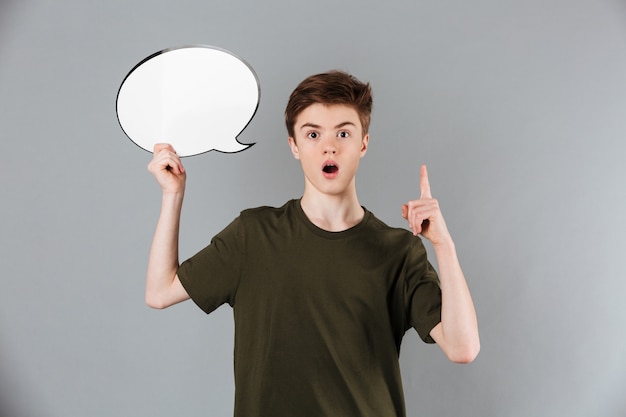 Portrait of a surprised male teenager