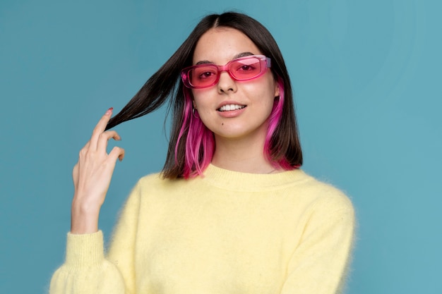 Portrait of a teen girl wearing sunglasses