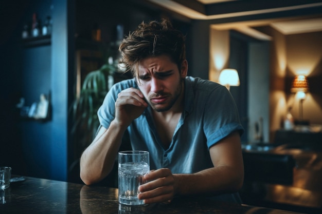 Free Photo portrait of teenager suffering from hangover