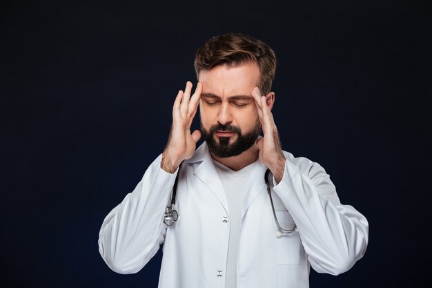 Portrait of a tired male doctor