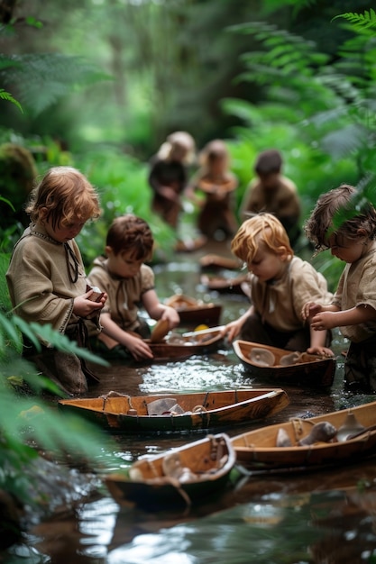 Portrait of viking children's day to day life