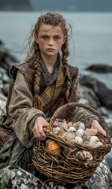 Portrait of viking children's day to day life