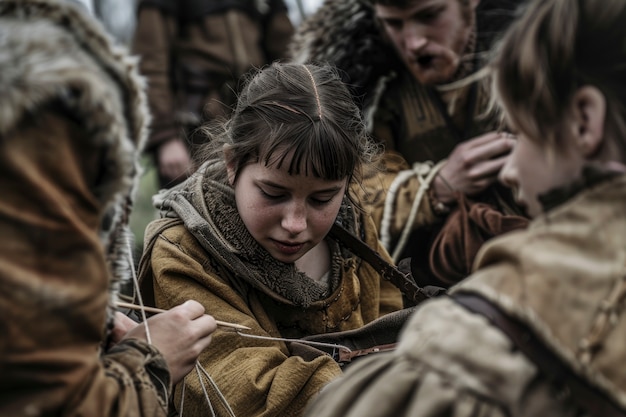 Portrait of viking children's day to day life