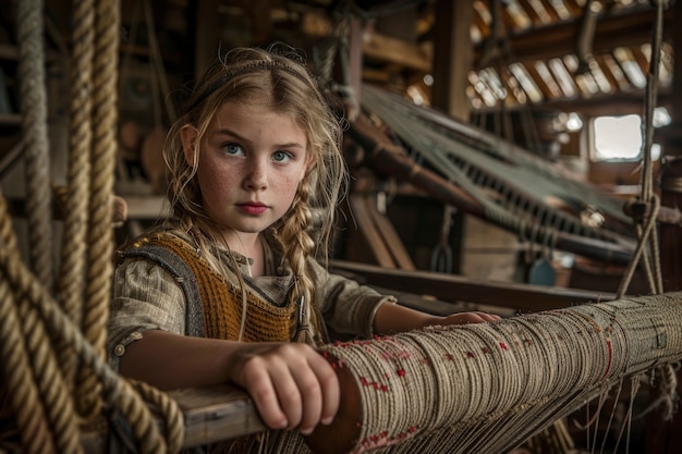 Portrait of viking children's day to day life