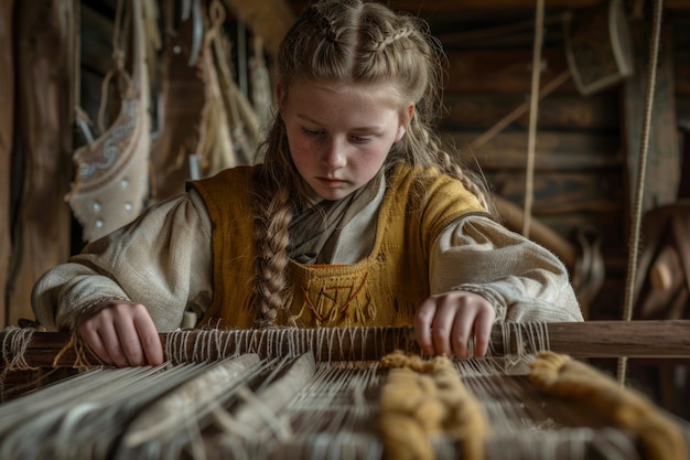 Free Photo portrait of viking children's day to day life