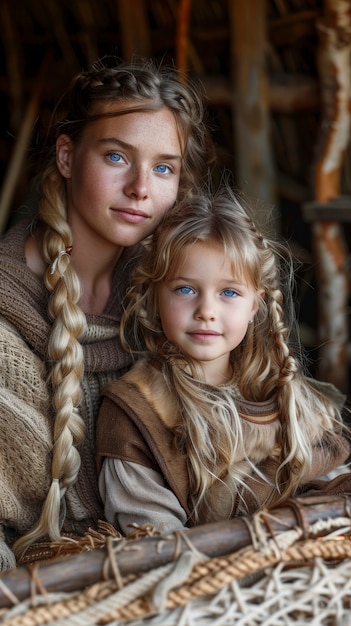 Portrait of viking children's day to day life