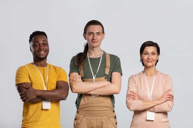 Portrait of volunteers who organized donations for charity