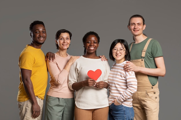 Portrait of volunteers who organized donations for charity