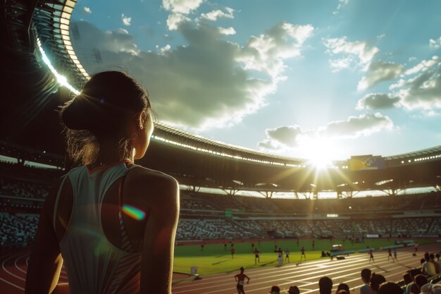 Portrait of woman competing in the olympic games championship