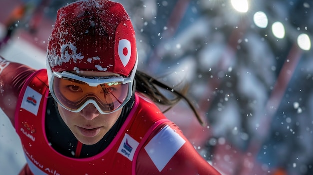 Free photo portrait of woman competing in the olympic games championship