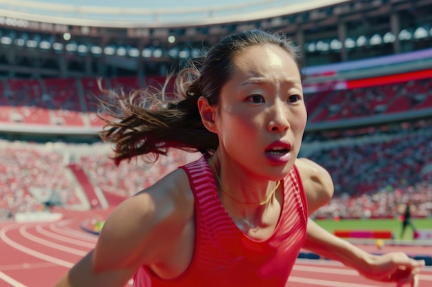 Portrait of woman competing in the olympic games championship