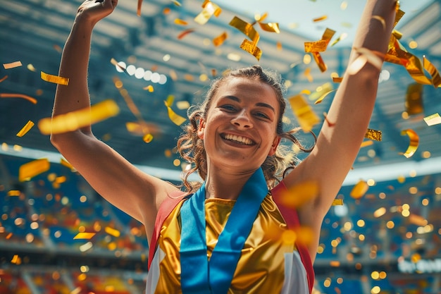 Portrait of woman competing in the olympic games