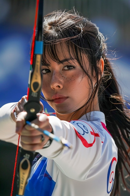 Free photo portrait of woman competing in the olympic games