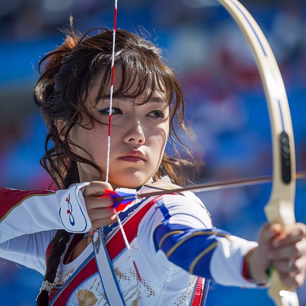 Portrait of woman competing in the olympic games