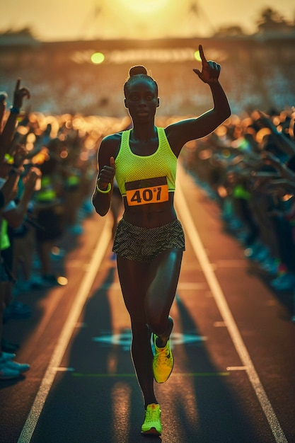 Portrait of woman competing in the olympic games