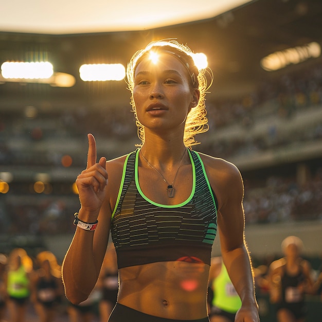 Portrait of woman competing in the olympic games