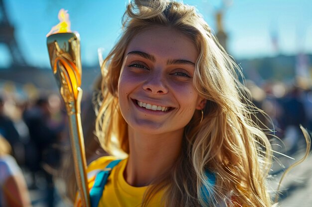 Portrait of woman competing in the olympic games