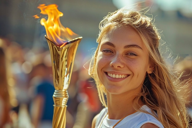 Free Photo portrait of woman competing in the olympic games