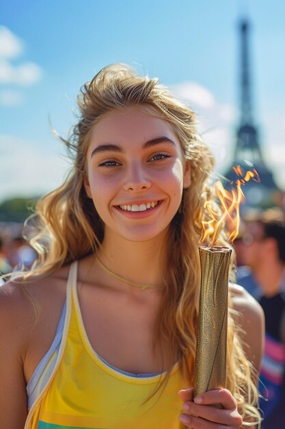 Portrait of woman competing in the olympic games