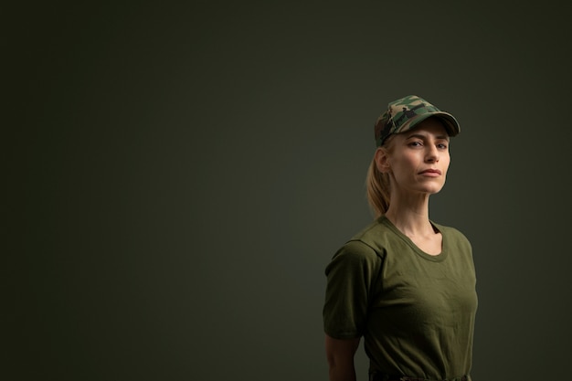 Portrait of woman ready for duty