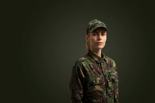 Portrait of woman ready for duty