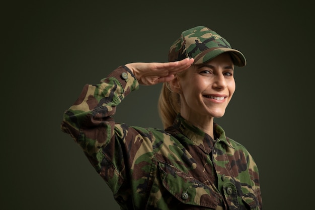 Portrait of woman ready for duty