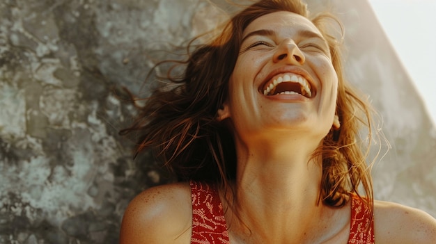 Free photo portrait of woman showing strong emotions for mental health awareness